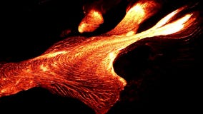 Nahaufnahme eines Lavaflusses auf Hawaii Nahaufnahme eines Lavaflusses auf Hawaii