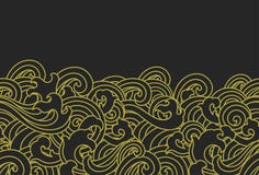 Nahtlose Tapete der Goldwasserwelle - orientalische Arten - Vektor vektor abbildung Nahtlose Tapete der Goldwasserwelle - orientalische Arten - Vektor vektor abbildung