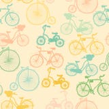 Nahtloser Hintergrund Fahrradsatz Skizzenst. stock abbildung Nahtloser Hintergrund Fahrradsatz Skizzenst. stock abbildung