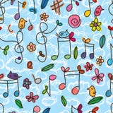 Nahtloses Muster des netten Vogels der Musikanmerkung vektor abbildung Nahtloses Muster des netten Vogels der Musikanmerkung vektor abbildung
