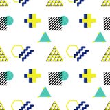 Nahtloses Muster des Vektors in der Art 90s Geometrische Formen von triang stock abbildung Nahtloses Muster des Vektors in der Art 90s Geometrische Formen von triang stock abbildung