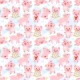 Nahtloses Muster mit rosa Schwein vektor abbildung Nahtloses Muster mit rosa Schwein vektor abbildung