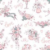 Nahtloses Muster Moderne botanische Illustration blüht Blumenstrauß und floristischen Werkzeugsatz Ist hier ein Foto von 4 Strahl lizenzfreie abbildung Nahtloses Muster Moderne botanische Illustration blüht Blumenstrauß und floristischen Werkzeugsatz Ist hier ein Foto von 4 Strahl lizenzfreie abbildung