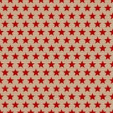 Nahtloses Muster-rote Sterne auf Brown-Papier stock abbildung Nahtloses Muster-rote Sterne auf Brown-Papier stock abbildung