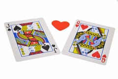 Naipes y juego en el fondo blanco imagen de archivo libre de regalías Naipes y juego en el fondo blanco imagen de archivo libre de regalías