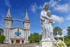 Saint Anna Nong Saeng Catholic Church, religious landmark of Nakhon Phanom built in 1926 by Catholic priests stock photos Saint Anna Nong Saeng Catholic Church, religious landmark of Nakhon Phanom built in 1926 by Catholic priests stock photos
