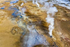 Namafjall Hverir geothermal area in Iceland. Aerial view stock photography Namafjall Hverir geothermal area in Iceland. Aerial view stock photography