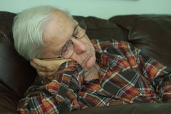 Napping Grandpa Royalty Free Stock Photos
