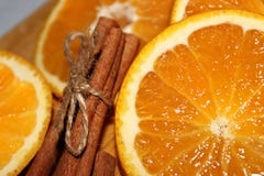 Naranja con cierre del canela para arriba fotos de archivo Naranja con cierre del canela para arriba fotos de archivo