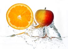 Naranja y manzana Imágenes de archivo libres de regalías Naranja y manzana Imágenes de archivo libres de regalías