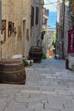 Narow gata i Korcula, Kroatien arkivbilder Narow gata i Korcula, Kroatien arkivbilder