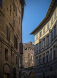 Narrow street in siena itali, toscana day time Stock Photo Narrow street in siena itali, toscana day time Stock Photo