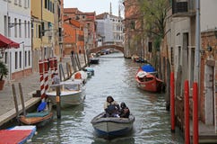 The narrow water canal in Venice stock images The narrow water canal in Venice stock images
