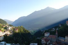 Nascer do sol em Gastein mau foto de stock royalty free Nascer do sol em Gastein mau foto de stock royalty free