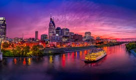 Nashville Skyline with sunset