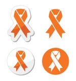 Nastro arancio - la leucemia, fame, il trattamento umanitario degli animali firma illustrazione di stock Nastro arancio - la leucemia, fame, il trattamento umanitario degli animali firma illustrazione di stock
