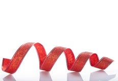 Nastro rosso di Natale isolato immagini stock Nastro rosso di Natale isolato immagini stock
