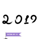 Natal 2019 do ano novo Mão tirada rotulando a escova, números Elemento do vetor, projeto isolado no fundo branco ilustração do vetor Natal 2019 do ano novo Mão tirada rotulando a escova, números Elemento do vetor, projeto isolado no fundo branco ilustração do vetor