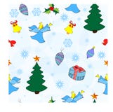 Natal patern com flocos de neve e um anjo ilustração stock Natal patern com flocos de neve e um anjo ilustração stock