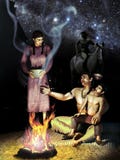 Natif américain et univers illustration stock Natif américain et univers illustration stock