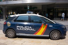 Nationaler Polizeiwagen Spaniens öffentlich Lizenzfreies Stockfoto Nationaler Polizeiwagen Spaniens öffentlich Lizenzfreies Stockfoto