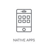 Native apps linear icon. Modern outline Native apps logo concept stock illustration Native apps linear icon. Modern outline Native apps logo concept stock illustration