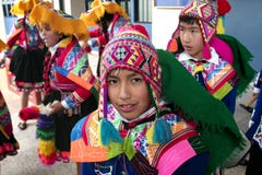 Native Peruvian dancer boy about to dance the “Wayna Raimi` stock image Native Peruvian dancer boy about to dance the “Wayna Raimi` stock image