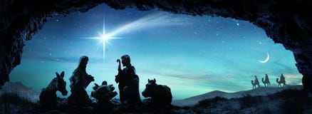 Nativity του Ιησού με την ιερή οικογενειακή σκηνή Nativity του Ιησού με την ιερή οικογενειακή σκηνή