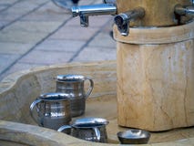Natla, ritual washing cups at Western Wall, Jerusalem