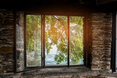 Natur Hinter Fenster Stockbild Bild Von Fenster Natur