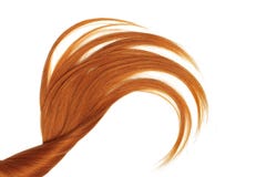 Red natural hair, isolated on a white background
