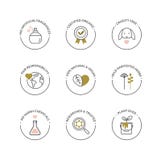 Natural and organic skincare product icons
