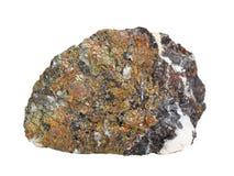 Natural sample of chalcopyrite – an important copper ore on white background royalty free stock photos Natural sample of chalcopyrite – an important copper ore on white background royalty free stock photos