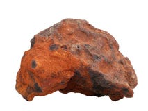 Natural sample of iron ore ferriferous sandstone on white background stock images Natural sample of iron ore ferriferous sandstone on white background stock images