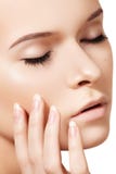 Natural skincare beauty, clean soft skin, manicure