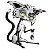 Funny Puzzled Cat with Mouse stock illustration Funny Puzzled Cat with Mouse stock illustration