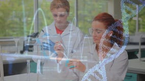 Naukowiec dyrygentury eksperyment przeciw krzywie i DNA helix zbiory Naukowiec dyrygentury eksperyment przeciw krzywie i DNA helix zbiory