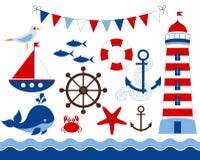 Nautical Set royalty free illustration Nautical Set royalty free illustration