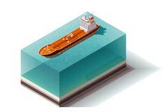 Nave isométrica del buque de petróleo del vector stock de ilustración Nave isométrica del buque de petróleo del vector stock de ilustración