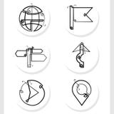 Navigation symbols are created by a straight continuous line assembled into a set stock illustration Navigation symbols are created by a straight continuous line assembled into a set stock illustration