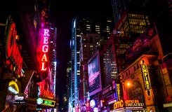 42nd Street at night, in Times Square, Midtown Manhattan, New Yo Stock Images 42nd Street at night, in Times Square, Midtown Manhattan, New Yo Stock Images