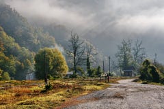 Nebeliger Herbst-Morgen lizenzfreies stockfoto Nebeliger Herbst-Morgen lizenzfreies stockfoto