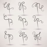 Needle and thread icon set in flat style. stock illustration Needle and thread icon set in flat style. stock illustration