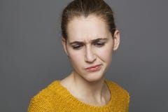 Negatief gevoelsconcept, vrouw stock fotografie Negatief gevoelsconcept, vrouw stock fotografie
