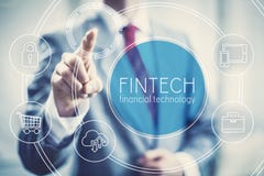 Negocio financiero del futuro de la tecnología del concepto de Fintech imagen de archivo Negocio financiero del futuro de la tecnología del concepto de Fintech imagen de archivo