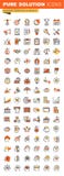 Negocio, finanzas y línea fina de comercialización colección plana de los iconos del web del diseño ilustración del vector Negocio, finanzas y línea fina de comercialización colección plana de los iconos del web del diseño ilustración del vector