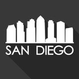 Negro de la plantilla de la silueta de la ciudad de Art Flat Shadow Design Skyline del vector del icono de San Diego California U Imagenes de archivo Negro de la plantilla de la silueta de la ciudad de Art Flat Shadow Design Skyline del vector del icono de San Diego California U Imagenes de archivo