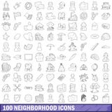 100 neighborhood icons set, outline style. 100 neighborhood icons set in outline style for any design vector illustration royalty free illustration 100 neighborhood icons set, outline style. 100 neighborhood icons set in outline style for any design vector illustration royalty free illustration