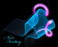 Neon Fractal On Black Royalty Free Stock Image