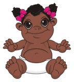Neonata sorridente del negro royalty illustrazione gratis Neonata sorridente del negro royalty illustrazione gratis